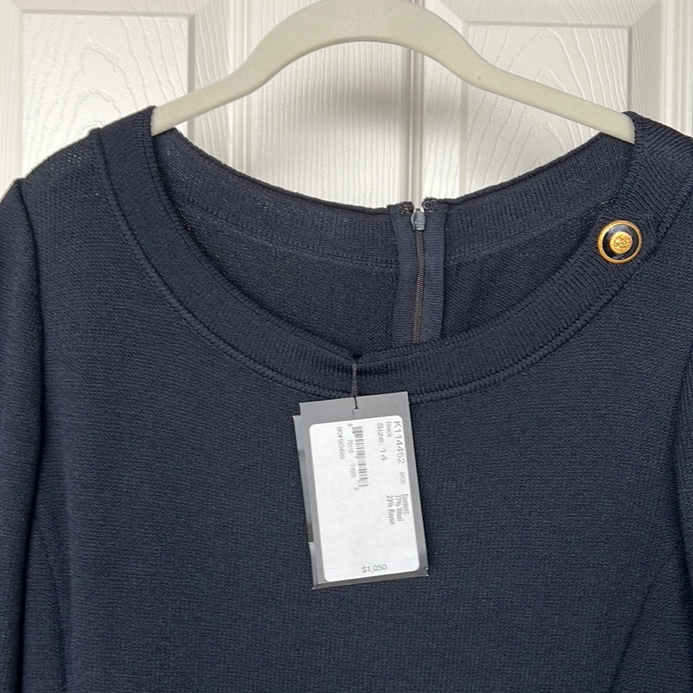 St. John Santana knit black 3/4 sleeve dress